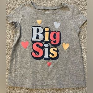 5 for $10🟢 “Big Sis” Grey Carters T-shirt. Size 3T. EUC.